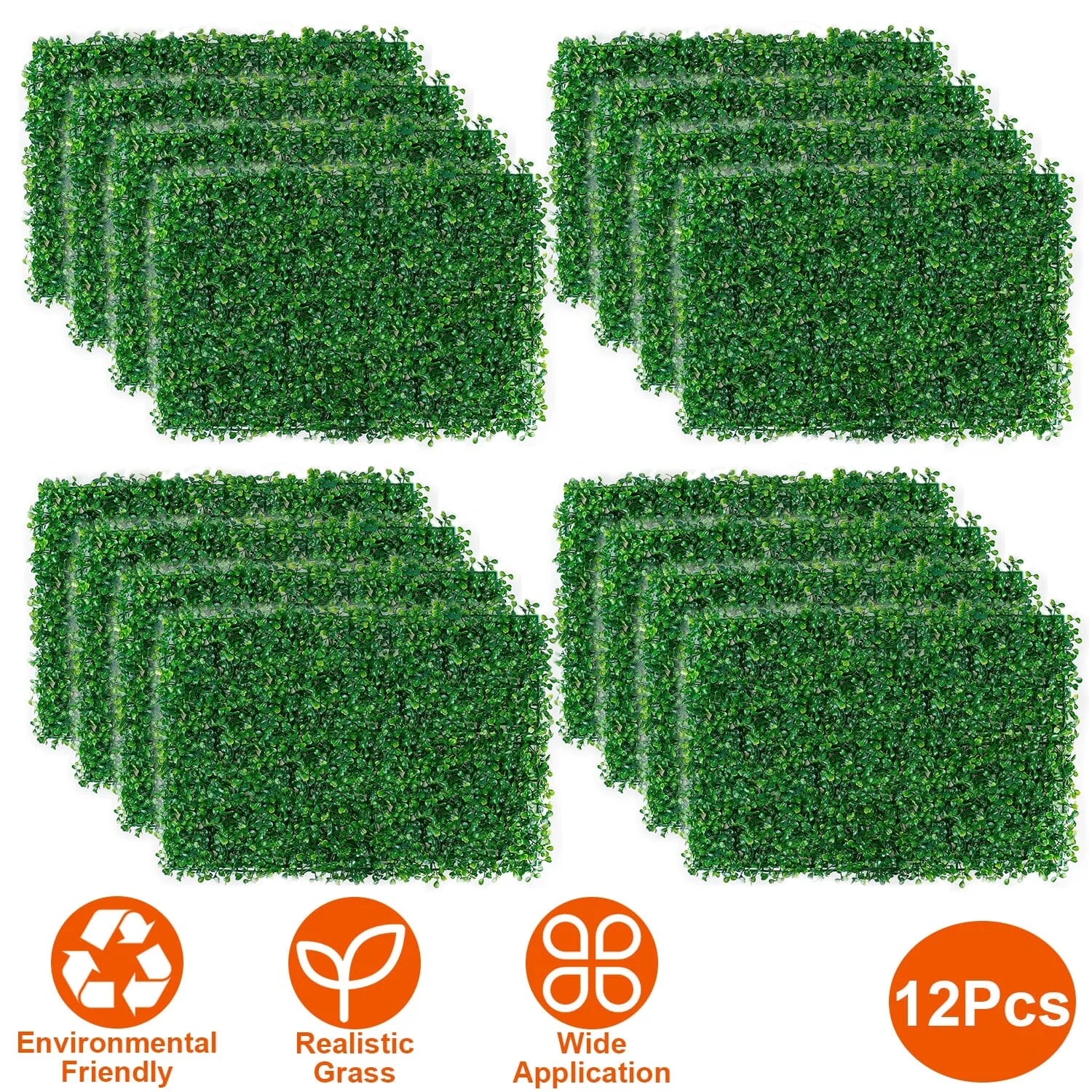 12-Piece: Artificial Boxwood Plant Grass