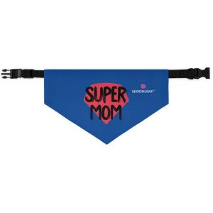 Blue Pet Bandana Collar, Unique Colorful Best Mom's Dog or Cat Pet Accessories- Printed in USA