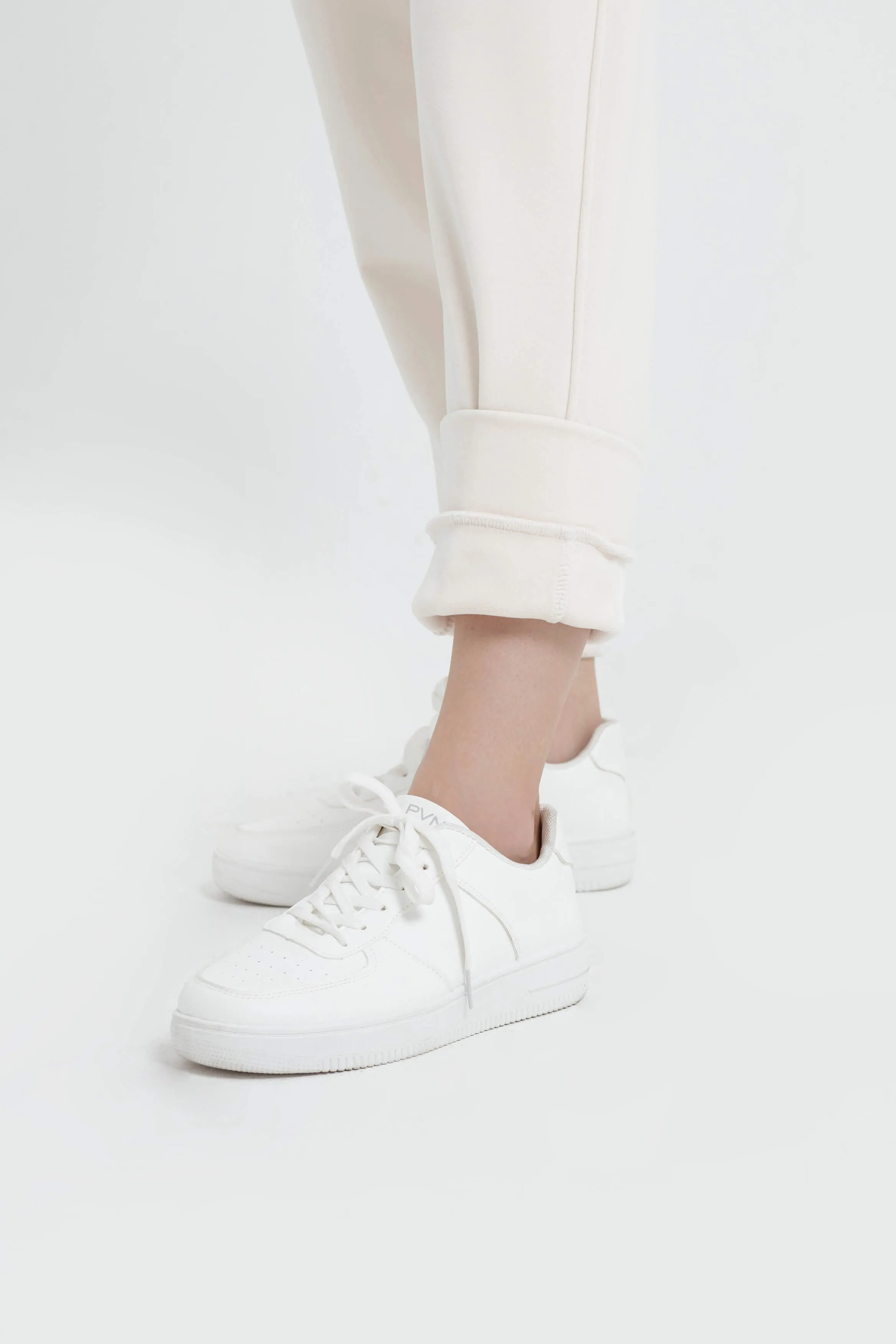 Cream Soft Fleece Winter Jogger