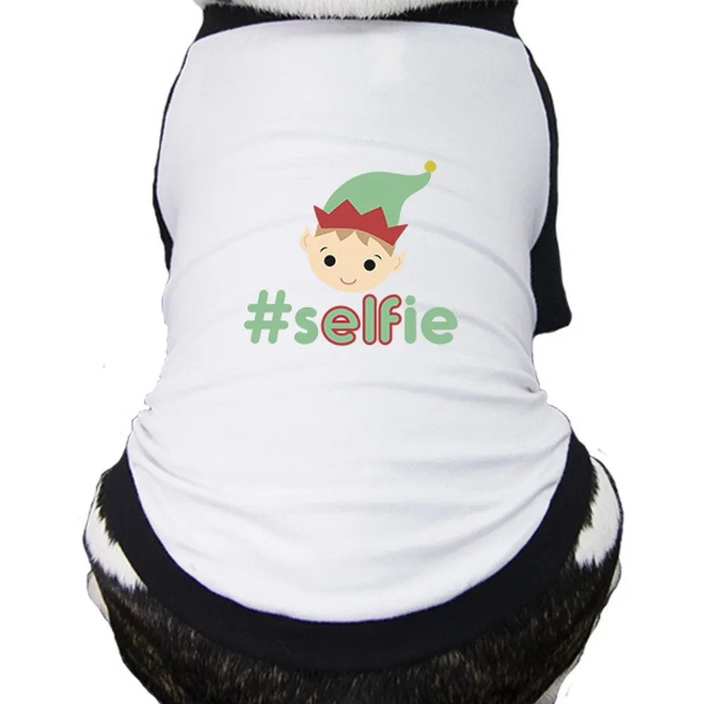 Hashtag Selfie Elf Pets Black And White Baseball Shirt