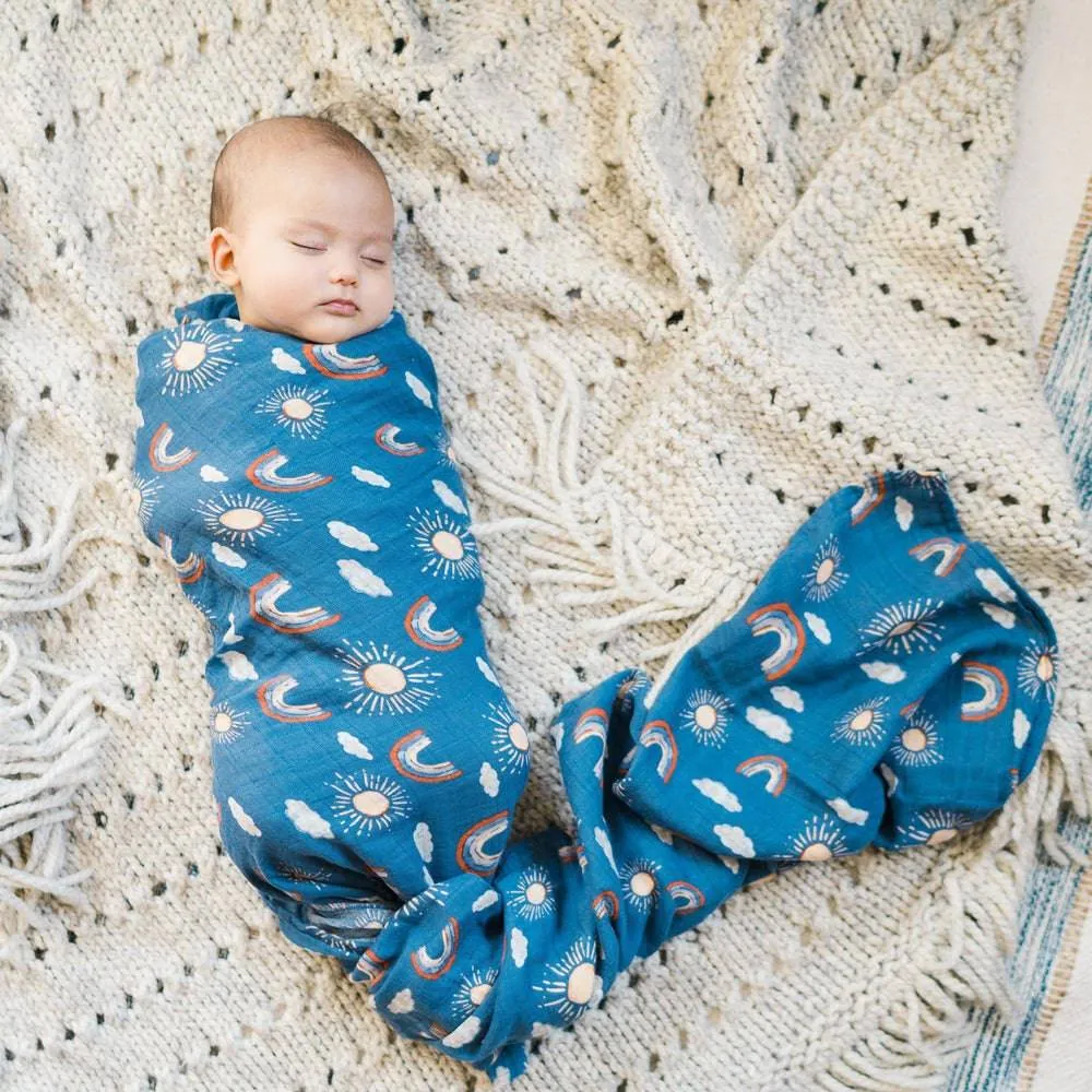 Muslin Swaddle Blanket Set Premium Cotton Narwhal   Hello Sunshine