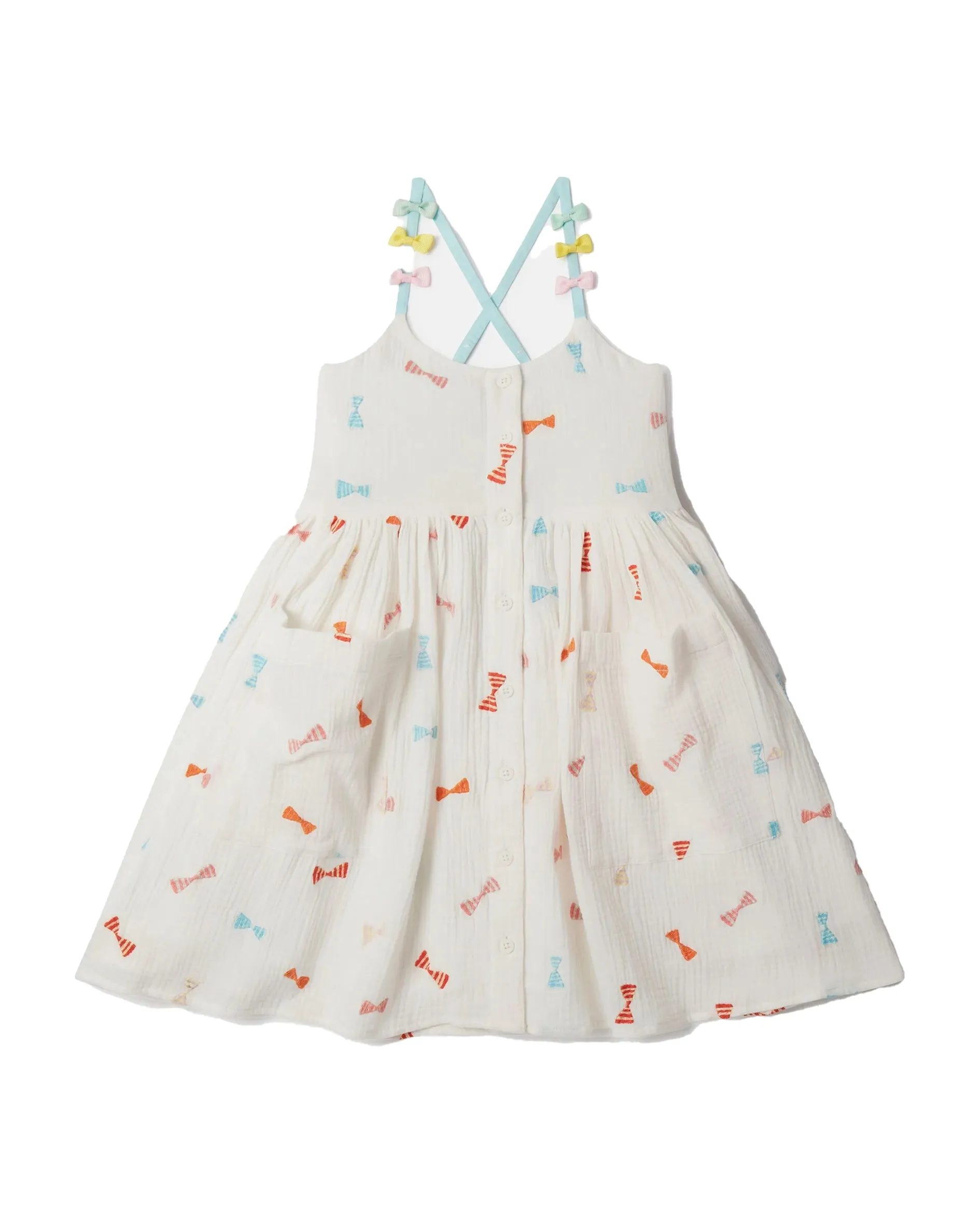 STELLA MCCARTNEY KIDS Bows Gauze Strappy Cami Dress